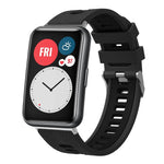 xDfind Dual Color Silver Buckle Silicone Watch Band, For Huawei Watch Fit New