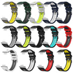 xDfind Dual Color Silver Buckle Silicone Watch Band, For Huawei Watch Fit New