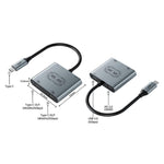 V77G 4K 60Hz USB-C / Type-C to Dual Type-C, PD 100W, USB 3.0 AR Glasses Charging Converter Adapter