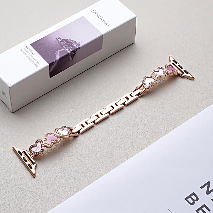 xDfind Heart-shaped Shell Metal Watch Band, For Apple Watch 42 / 44 / 45 / 46 / 49mm, For Apple Watch 38 / 40 / 41 / S11 42mm