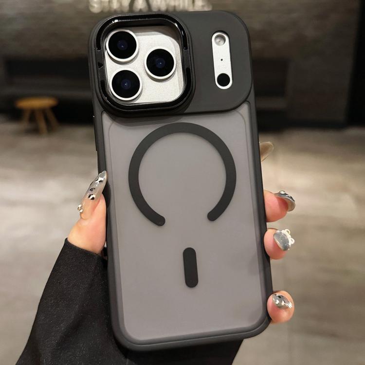 Skin Feel Frosted Metal Lens Holder MagSafe Magnetic Phone Case, For iPhone 17 Pro Max, For iPhone 17 Pro, For iPhone 17, For iPhone Air, For iPhone 16 Pro Max, For iPhone 16 Pro