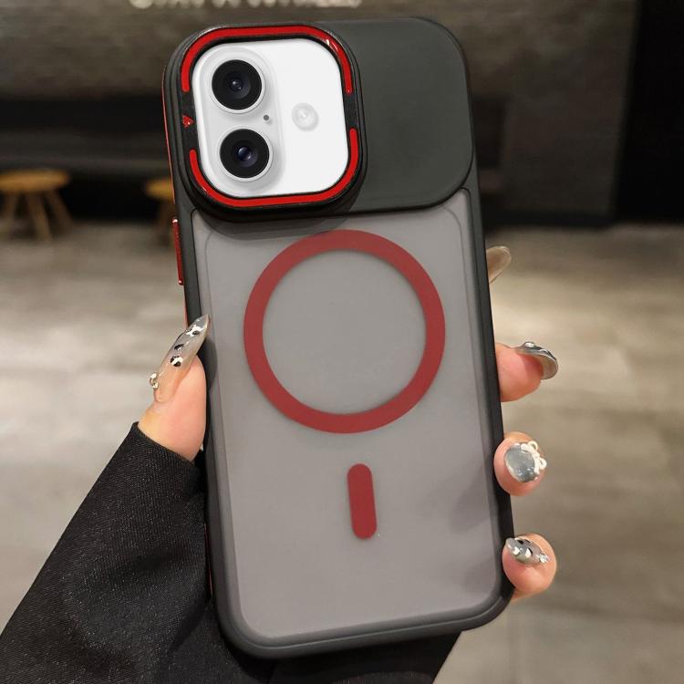 Skin Feel Frosted Metal Lens Holder MagSafe Magnetic Phone Case, For iPhone 16 Plus, For iPhone 16, For iPhone 15 Pro Max, For iPhone 15 Pro, For iPhone 15, For iPhone 14