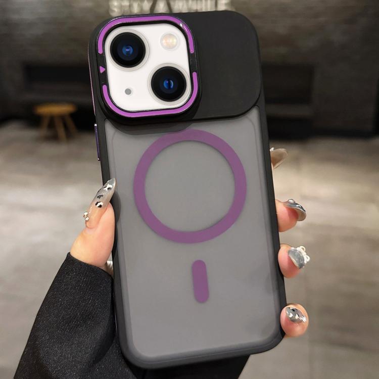 Skin Feel Frosted Metal Lens Holder MagSafe Magnetic Phone Case, For iPhone 16 Plus, For iPhone 16, For iPhone 15 Pro Max, For iPhone 15 Pro, For iPhone 15, For iPhone 14