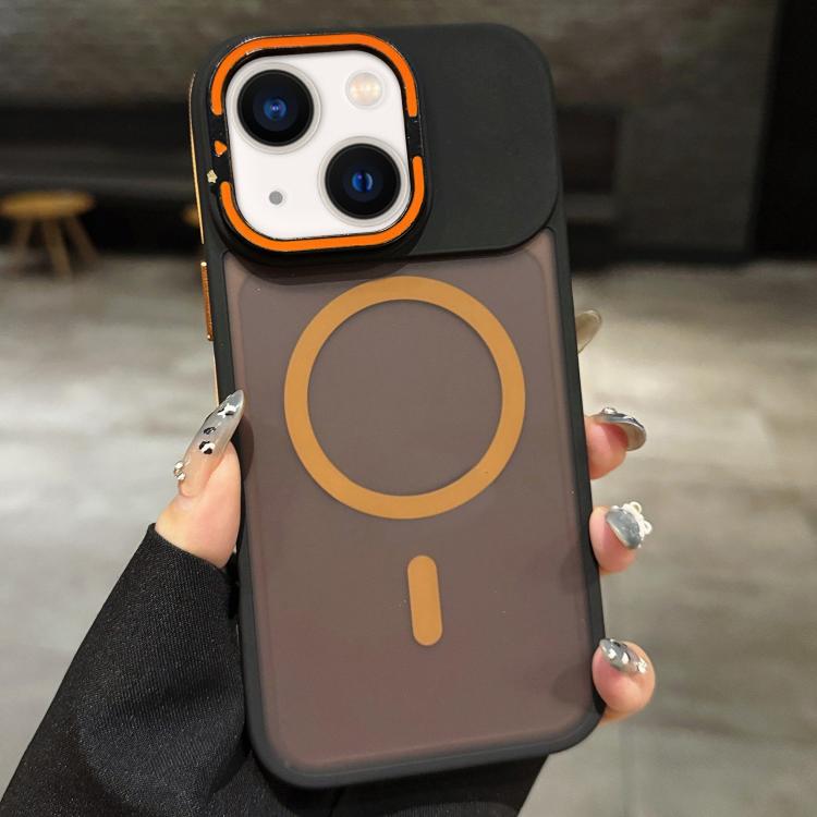 Skin Feel Frosted Metal Lens Holder MagSafe Magnetic Phone Case, For iPhone 14 Pro, For iPhone 14 Pro Max, For iPhone 13 Pro Max, For iPhone 13 Pro, For iPhone 13, For iPhone 12