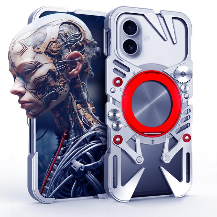 Rotating Bracket MagSafe Hollow Metal Phone Case with Lanyard, For iPhone 17e / 16e, For iPhone 17 Pro Max, For iPhone 17 Pro, For iPhone 17, For iPhone 16 Pro Max, For iPhone 16 Pro, For iPhone 16 Plus, For iPhone 16