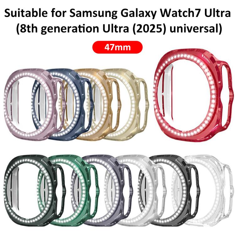 xDfind Single Row Diamond Hollow PC Watch Cover, For Samsung Galaxy Watch Ultra 47mm / Ultra 2025