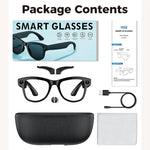 M02 Ultra 8MP Camera AI Smart Glasses Photochromic Lenses, with Black Charging Case, with Brown Charging Case