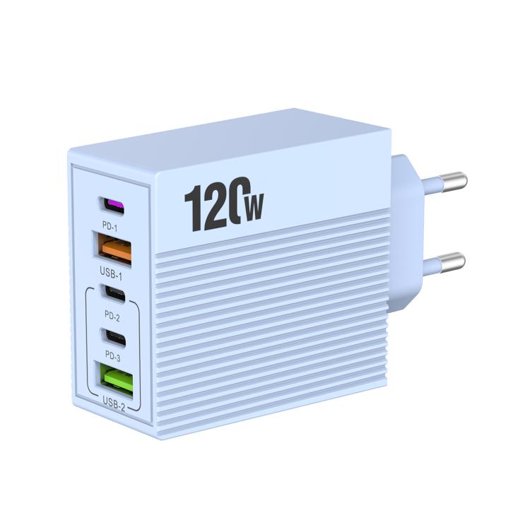 ADC-F007 120W 3xType-C Dual USB Multi-Port Charger, US Plug, EU Plug, UK Plug