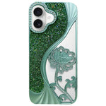 Electroplated TPU Lotus Hollow-carved  Rhinestone Glitter Phone Case, For iPhone 18, For iPhone 18 Pro, For iPhone 18 Pro Max, For iPhone 17 Pro Max, For iPhone 17 Pro, For iPhone 17, For iPhone 16 Pro Max, For iPhone 16 Pro