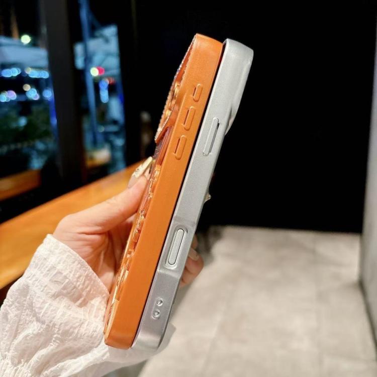 Electroplated TPU Lotus Hollow-carved  Rhinestone Glitter Phone Case, For iPhone 15, For iPhone 14, For iPhone 14 Pro, For iPhone 14 Pro Max, For iPhone 13 Pro Max, For iPhone 13 Pro, For iPhone 13, For iPhone 12