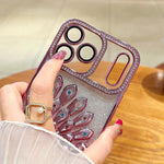 Electroplated TPU Peacock Relief Rhinestone Glitter Phone Case with Lens Film, For iPhone 17 Pro Max, For iPhone 17 Pro, For iPhone 17, For iPhone 16 Pro Max, For iPhone 16 Pro, For iPhone 16 Plus, For iPhone 16, For iPhone 15 Pro Max