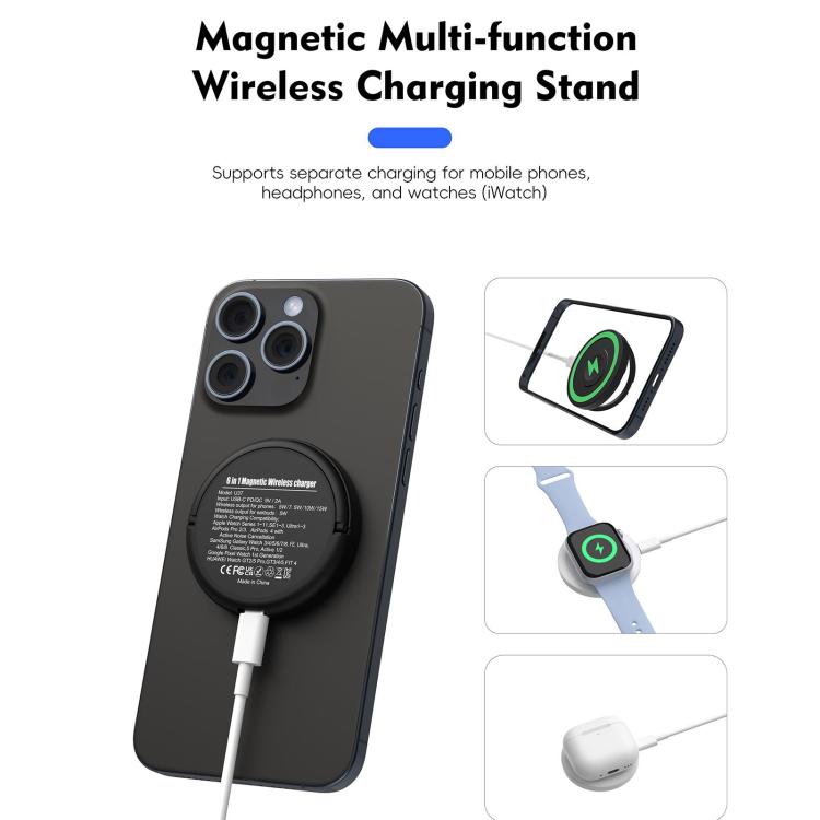 15W Multi-function Magnetic Wireless Charger with Fold Stand