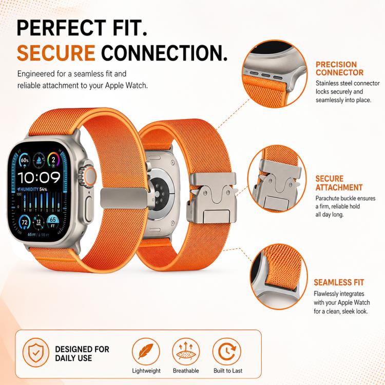 5 Pack xDfind Parachute Buckle Stretch Nylon Watch Band, For Apple Watch 42 / 44 / 45 / 46 / 49mm, For Apple Watch 38 / 40 / 41 / S11 42mm