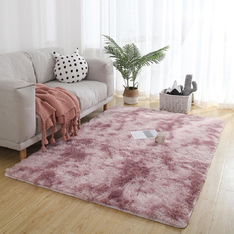 Simple Sofa Bedside Gradient Carpet Living Room Bedroom Mat, Rainbow 100x200cm, Pink Purple 100x200cm, Light Gray 100x200cm