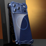 Aluminum Alloy Borderless MagSafe Gilded Armor Pattern Phone Case, For iPhone 17 Pro Max, For iPhone 17 Pro