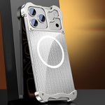 Aluminum Alloy Borderless MagSafe Gilded Armor Pattern Phone Case, For iPhone 17 Pro Max, For iPhone 17 Pro