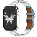 xDfind Butterfly Stainless Steel Hybrid Genuine Leather Watch Band, For Apple Watch 42 / 44 / 45 / 46 / 49mm, For Apple Watch 38 / 40 / 41 / S11 42mm