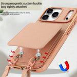 VIETAO Litchi Texture Wallet PU Phone Case with Lanyard, For iPhone 17 Pro Max, For iPhone 17 Pro