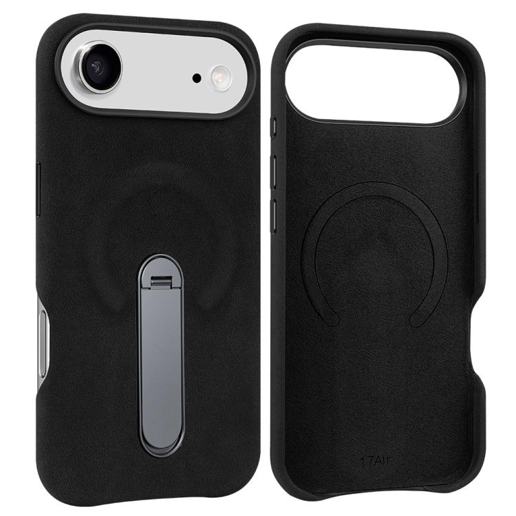 VIETAO Suede MagSafe PU Leather Phone Case with Holder, For iPhone 17 Pro Max, For iPhone 17 Pro, For iPhone 17, For iPhone Air