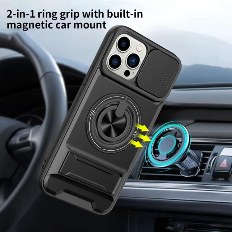 Lens Sliding Window Multifunctional Magnetic Shockproof Phone Case, For iPhone 13 Pro Max, For iPhone 13 Pro, For iPhone 12 Pro Max, For iPhone 11 Pro Max, For iPhone 11