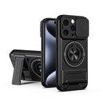 Lens Sliding Window Multifunctional Magnetic Shockproof Phone Case, For iPhone 16 Plus, For iPhone 16, For iPhone 15 Pro Max, For iPhone 15 Pro, For iPhone 15, For iPhone 14 Plus, For iPhone 14, For iPhone 14 Pro, For iPhone 14 Pro Max