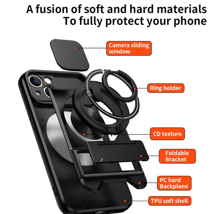 Lens Sliding Window Multifunctional Magnetic Shockproof Phone Case, For iPhone 13, For iPhone 12, For iPhone 12 Pro Max, For iPhone 12 Pro, For iPhone 11 Pro Max, For iPhone 11, For iPhone XS Max