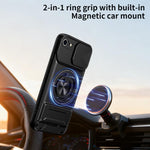 Lens Sliding Window Multifunctional Magnetic Shockproof Phone Case, For iPhone 7