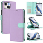 Detachable Litchi Texture Magnetic Side-Patch Vegan Leather Phone Case, For iPhone 15 Pro Max, For iPhone 15 Pro, For iPhone 15 Plus, For iPhone 15, For iPhone 14 Plus, For iPhone 14, For iPhone 14 Pro, For iPhone 14 Pro Max
