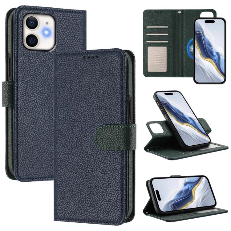 Detachable Litchi Texture Magnetic Side-Patch Vegan Leather Phone Case, For iPhone 13 Pro Max, For iPhone 13 Pro, For iPhone 13, For iPhone 12 / 12 Pro, For iPhone 12 Pro Max, For iPhone 11 Pro Max, For iPhone 11, For iPhone 11 Pro