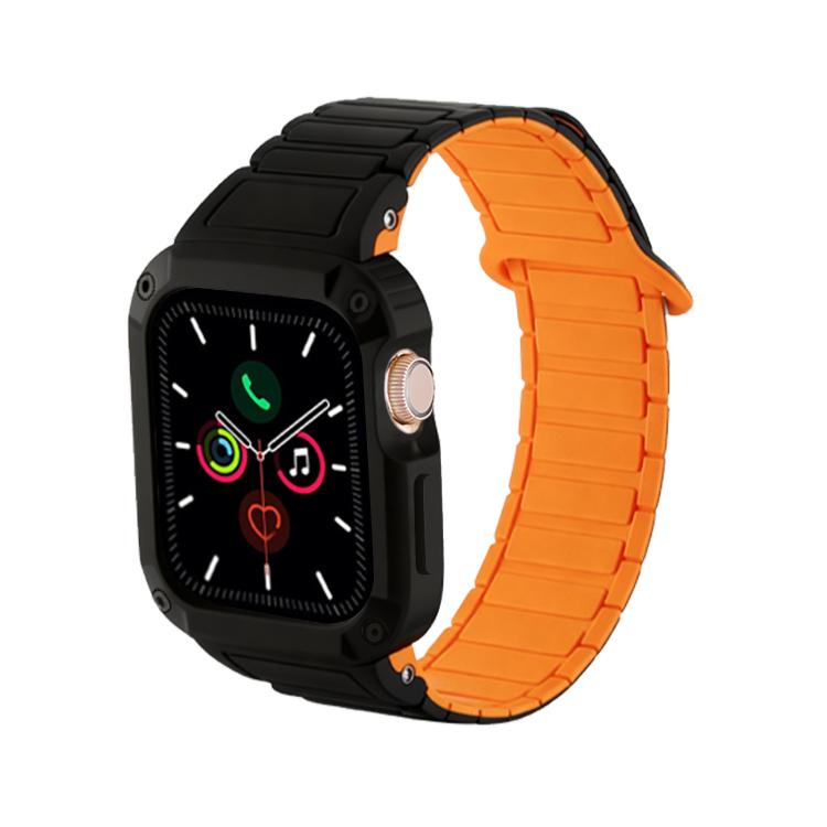 Reverse Buckle Magnetic Integrated TPU Cover Silicone Watch Band, For Apple Watch 45mm / 44mm, For Apple Watch 41mm / 40mm