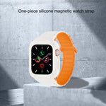 Reverse Buckle Magnetic Integrated TPU Cover Silicone Watch Band, For Apple Watch 45mm / 44mm, For Apple Watch 41mm / 40mm