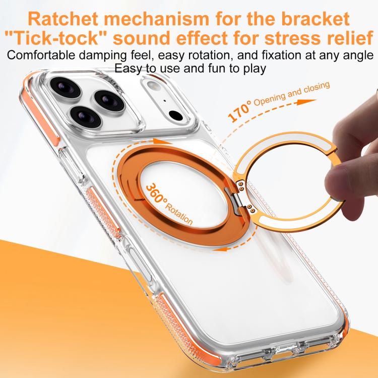 Ice Armor Magnetic Rotation Holder PC Hybrid TPU Phone Case, For iPhone 17 Pro Max, For iPhone 17 Pro, For iPhone Air