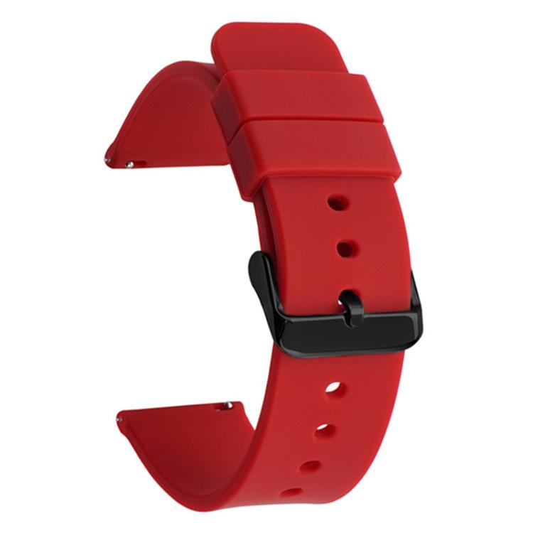 xDfind Stainless Steel Black Pin Buckle Solid Color Silicone Waterproof Watch Band, 20mm, 21mm, 22mm
