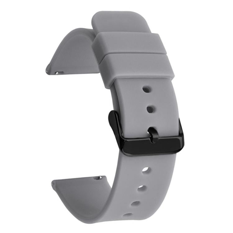 xDfind Stainless Steel Black Pin Buckle Solid Color Silicone Waterproof Watch Band, 24mm