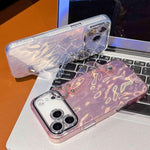 Plating Wrinkled Texture Wristband Holder TPU Phone Case with Lens Film, For iPhone 13