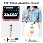 MOCOME W3 Type-C to Type-C Multifunctional Charging Cable Adjustable Crossbody Phone Lanyard