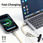 MOCOME W3 Type-C to Type-C Multifunctional Charging Cable Adjustable Crossbody Phone Lanyard