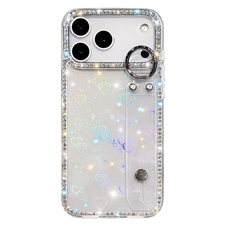 Rhinestone Glitter Wristband Holder Phone Case, For iPhone 17 Pro, For iPhone 17, For iPhone Air, For iPhone 16 Pro Max, For iPhone 16 Pro, For iPhone 16 Plus, For iPhone 16, For iPhone 15 Pro Max