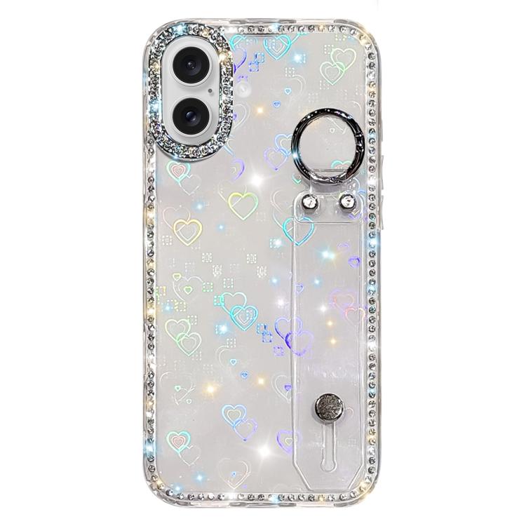 Rhinestone Glitter Wristband Holder Phone Case, For iPhone 17 Pro, For iPhone 17, For iPhone Air, For iPhone 16 Pro Max, For iPhone 16 Pro, For iPhone 16 Plus, For iPhone 16, For iPhone 15 Pro Max