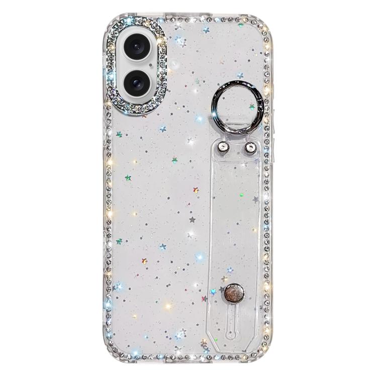 Rhinestone Glitter Wristband Holder Phone Case, For iPhone 17 Pro, For iPhone 17, For iPhone Air, For iPhone 16 Pro Max, For iPhone 16 Pro, For iPhone 16 Plus, For iPhone 16, For iPhone 15 Pro Max