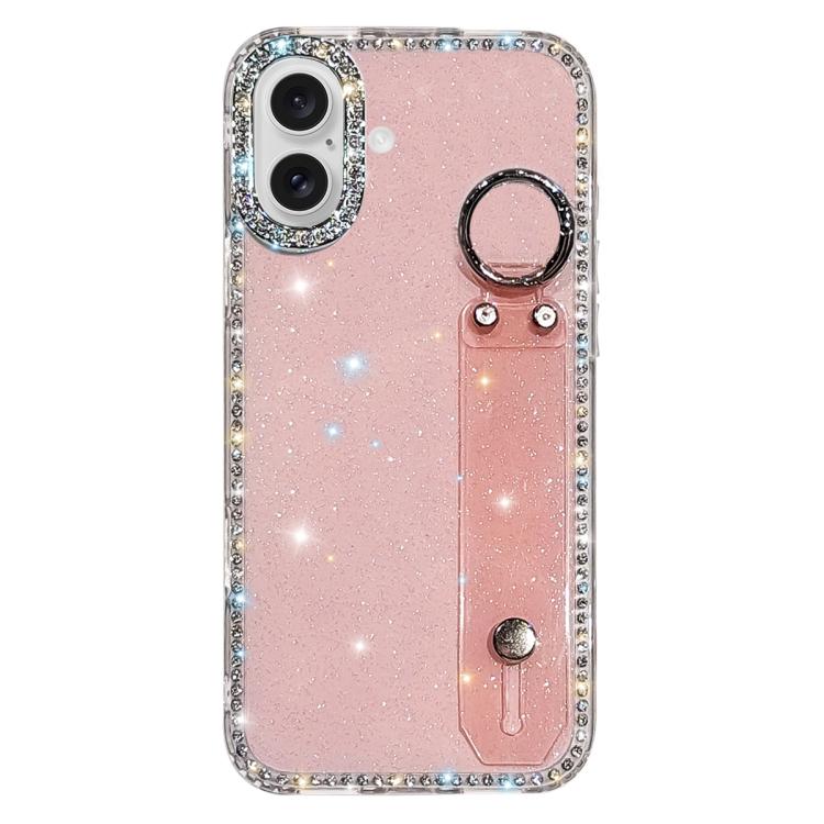 Rhinestone Glitter Wristband Holder Phone Case, For iPhone 17 Pro, For iPhone 17, For iPhone Air, For iPhone 16 Pro Max, For iPhone 16 Pro, For iPhone 16 Plus, For iPhone 16, For iPhone 15 Pro Max