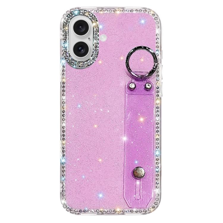 Rhinestone Glitter Wristband Holder Phone Case, For iPhone 17 Pro, For iPhone 17, For iPhone Air, For iPhone 16 Pro Max, For iPhone 16 Pro, For iPhone 16 Plus, For iPhone 16, For iPhone 15 Pro Max