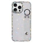 Rhinestone Glitter Wristband Holder Phone Case, For iPhone 17 Pro, For iPhone 17, For iPhone Air, For iPhone 16 Pro Max, For iPhone 16 Pro, For iPhone 16 Plus, For iPhone 16, For iPhone 15 Pro Max