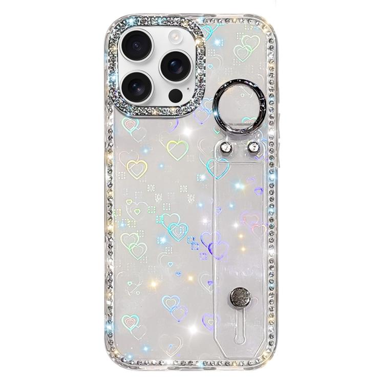 Rhinestone Glitter Wristband Holder Phone Case, For iPhone 17 Pro, For iPhone 17, For iPhone Air, For iPhone 16 Pro Max, For iPhone 16 Pro, For iPhone 16 Plus, For iPhone 16, For iPhone 15 Pro Max