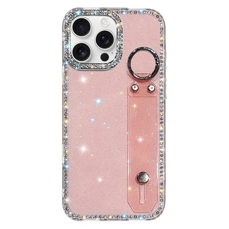 Rhinestone Glitter Wristband Holder Phone Case, For iPhone 17 Pro, For iPhone 17, For iPhone Air, For iPhone 16 Pro Max, For iPhone 16 Pro, For iPhone 16 Plus, For iPhone 16, For iPhone 15 Pro Max