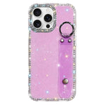 Rhinestone Glitter Wristband Holder Phone Case, For iPhone 17 Pro, For iPhone 17, For iPhone Air, For iPhone 16 Pro Max, For iPhone 16 Pro, For iPhone 16 Plus, For iPhone 16, For iPhone 15 Pro Max