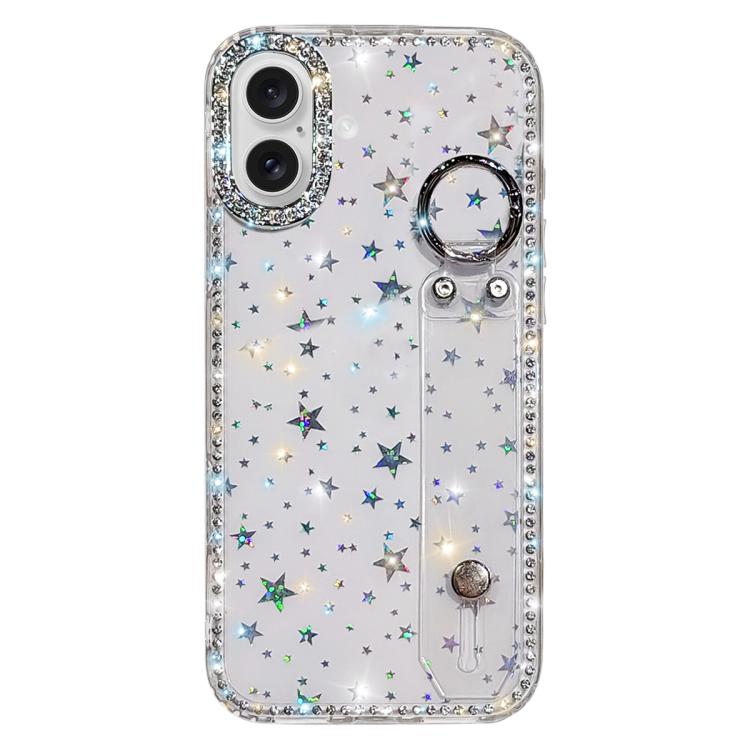 Rhinestone Glitter Wristband Holder Phone Case, For iPhone 17 Pro, For iPhone 17, For iPhone Air, For iPhone 16 Pro Max, For iPhone 16 Pro, For iPhone 16 Plus, For iPhone 16, For iPhone 15 Pro Max