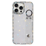 Rhinestone Glitter Wristband Holder Phone Case, For iPhone 17 Pro, For iPhone 17, For iPhone Air, For iPhone 16 Pro Max, For iPhone 16 Pro, For iPhone 16 Plus, For iPhone 16, For iPhone 15 Pro Max