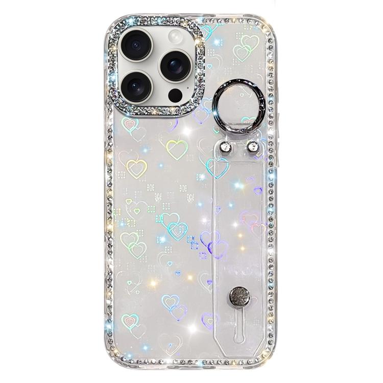 Rhinestone Glitter Wristband Holder Phone Case, For iPhone 17 Pro, For iPhone 17, For iPhone Air, For iPhone 16 Pro Max, For iPhone 16 Pro, For iPhone 16 Plus, For iPhone 16, For iPhone 15 Pro Max