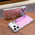 Rhinestone Glitter Wristband Holder Phone Case, For iPhone 17 Pro, For iPhone 17, For iPhone Air, For iPhone 16 Pro Max, For iPhone 16 Pro, For iPhone 16 Plus, For iPhone 16, For iPhone 15 Pro Max